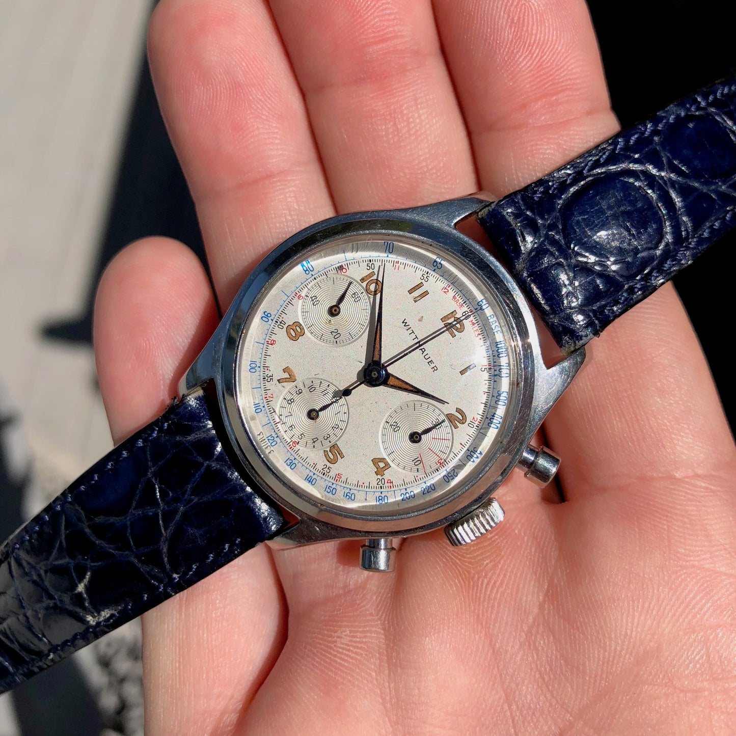 Vintage Wittnauer 800 Steel Chronograph Valjoux 72 35mm Wristwatch Circa 1960's - Hashtag Watch Company