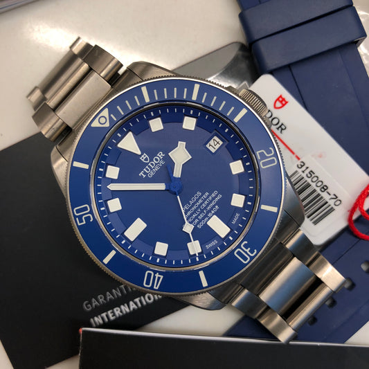 2020 Tudor Pelagos 25600TB Titanium Automatic 42mm Blue Wristwatch Box Papers - Hashtag Watch Company
