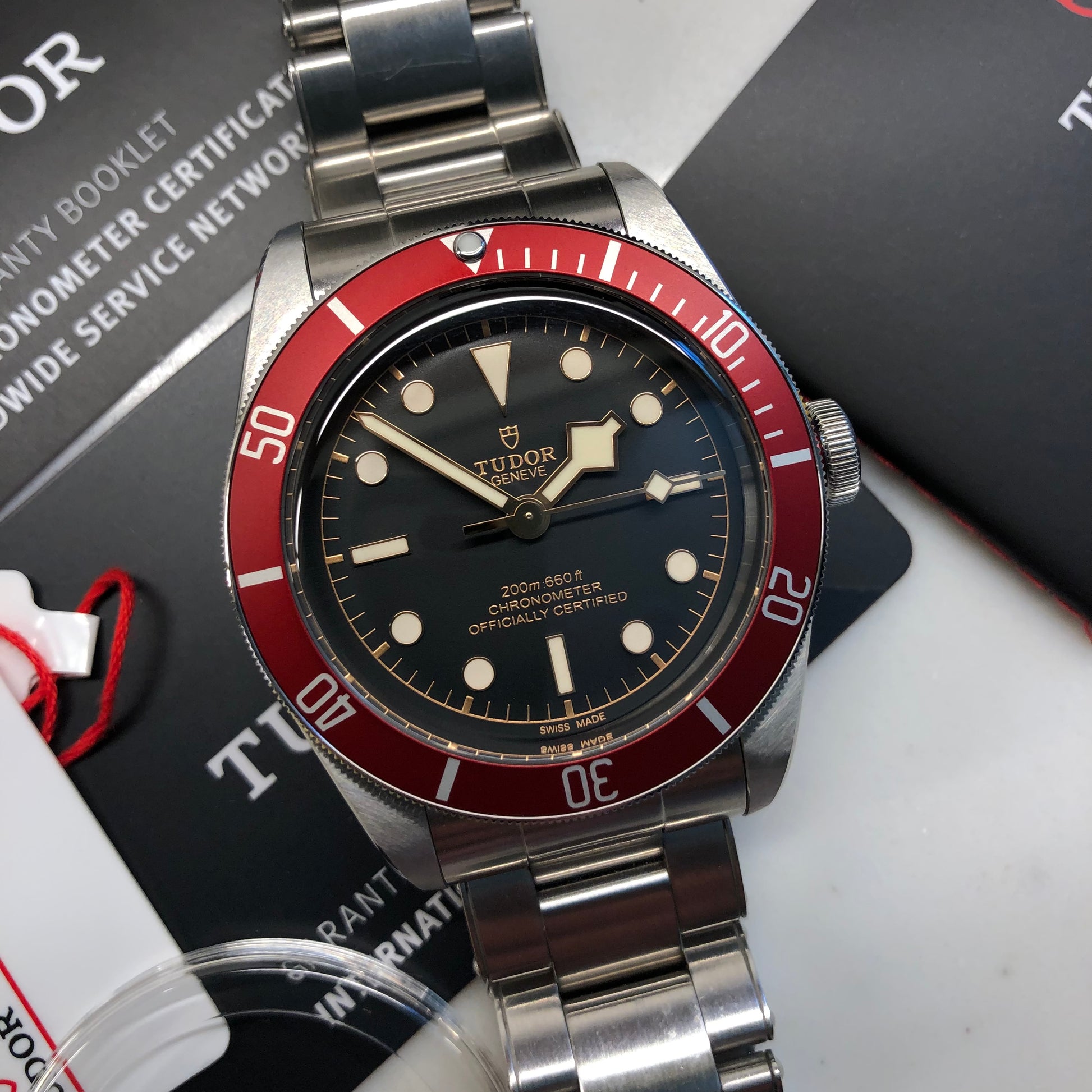 2022 Tudor Heritage Black Bay 79230R Red Bezel Automatic 41mm Wristwatch Box Papers - Hashtag Watch Company