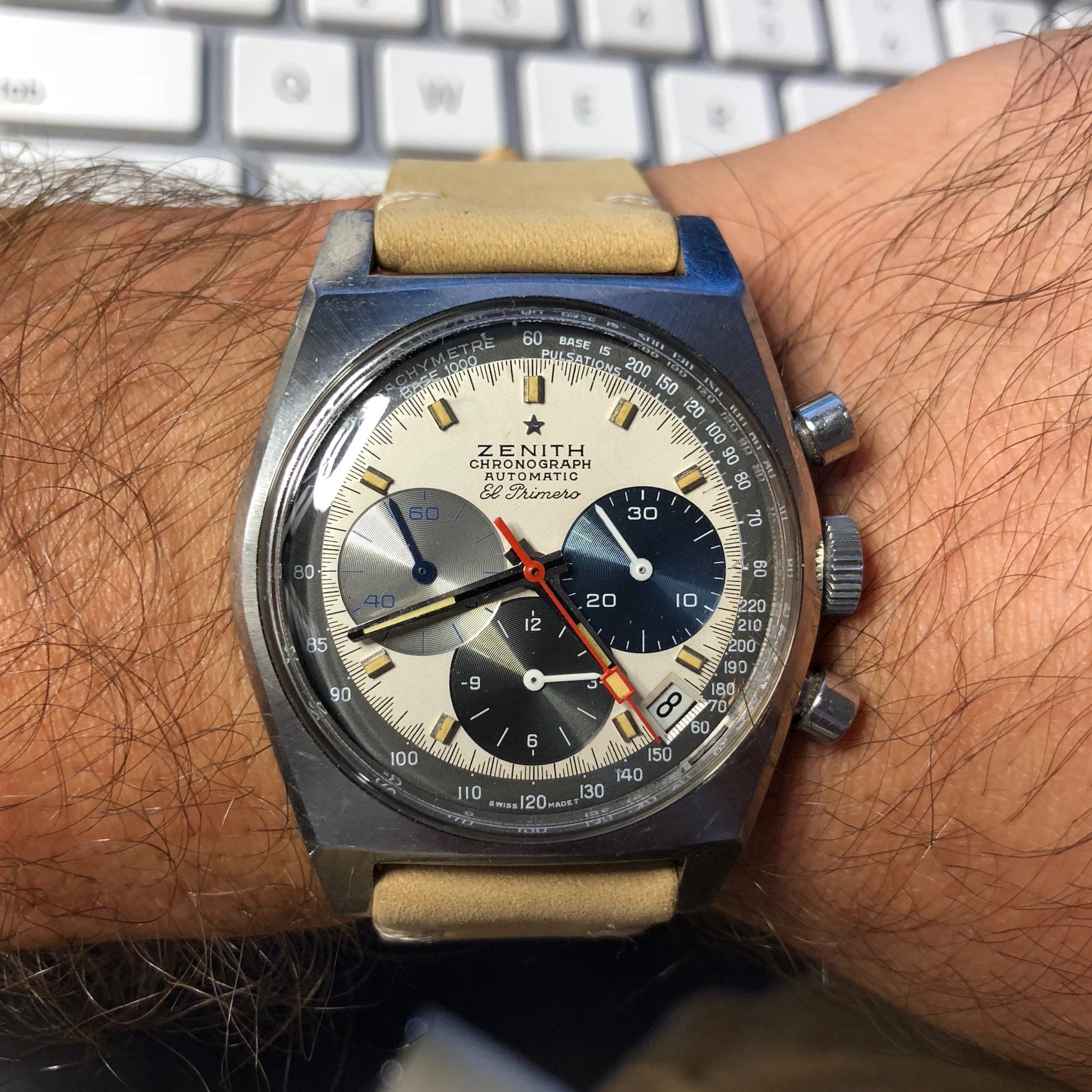 Vintage Zenith El Primero A3817 Stainless Steel Automatic Chronograph Wristwatch Circa 1971 - Hashtag Watch Company
