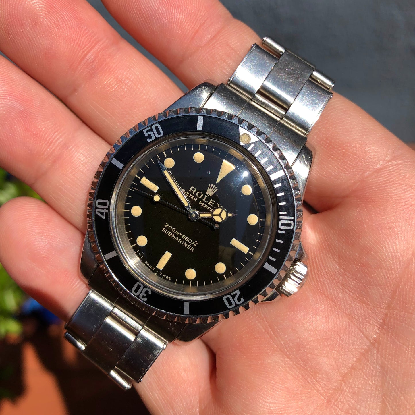 1966 Rolex Submariner 5513 Meters First Gilt Glossy Fat Font Wristwatch - Hashtag Watch Company