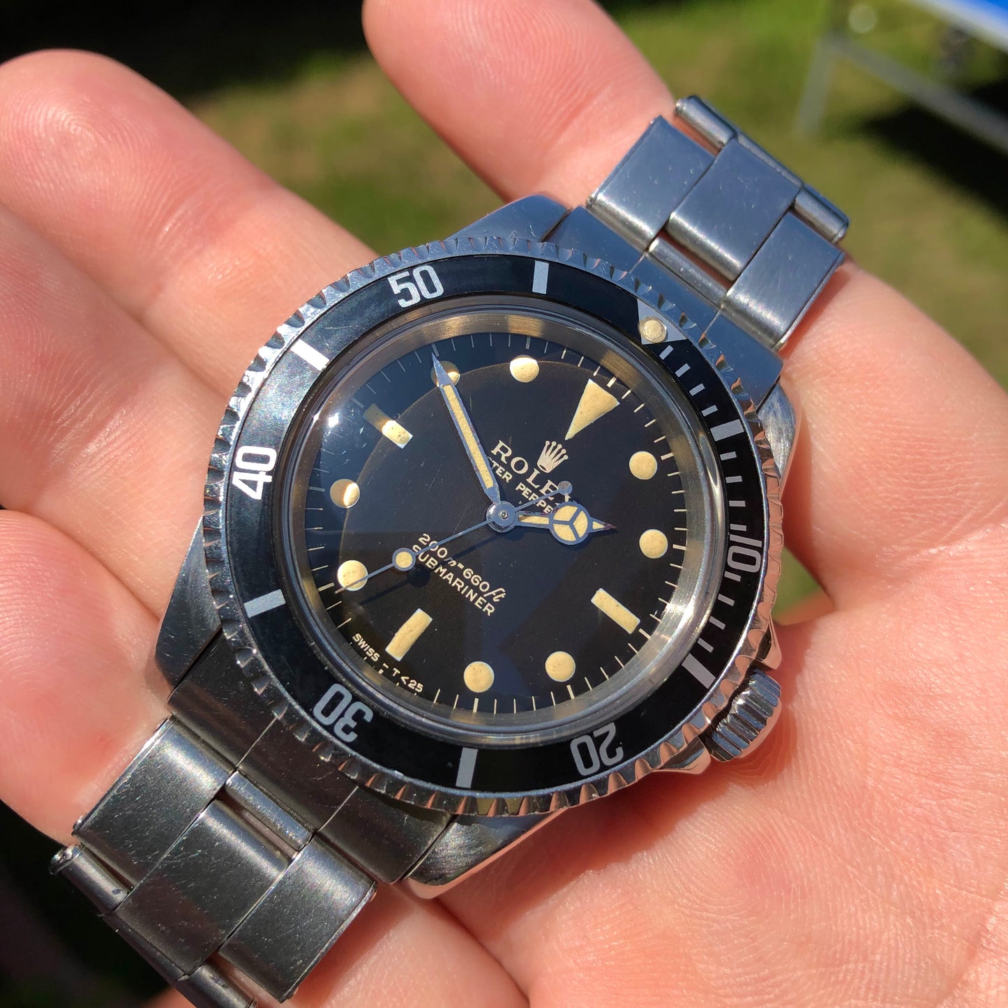 1966 Rolex Submariner 5513 Meters First Gilt Glossy Fat Font Wristwatch - Hashtag Watch Company