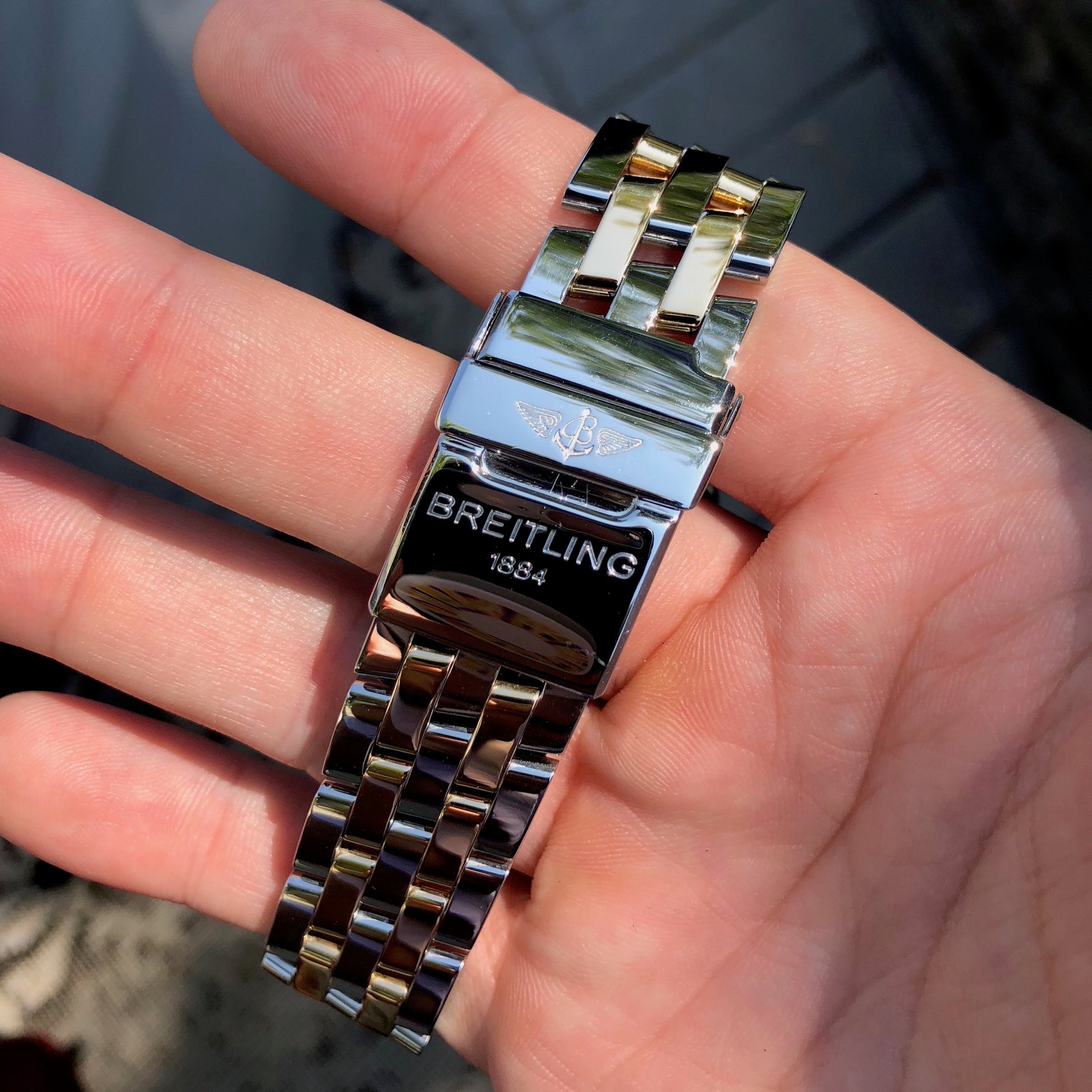 Breitling Cockpit B13358 Two Tone Steel Gold Roman MOP Diamond Box Papers - Hashtag Watch Company