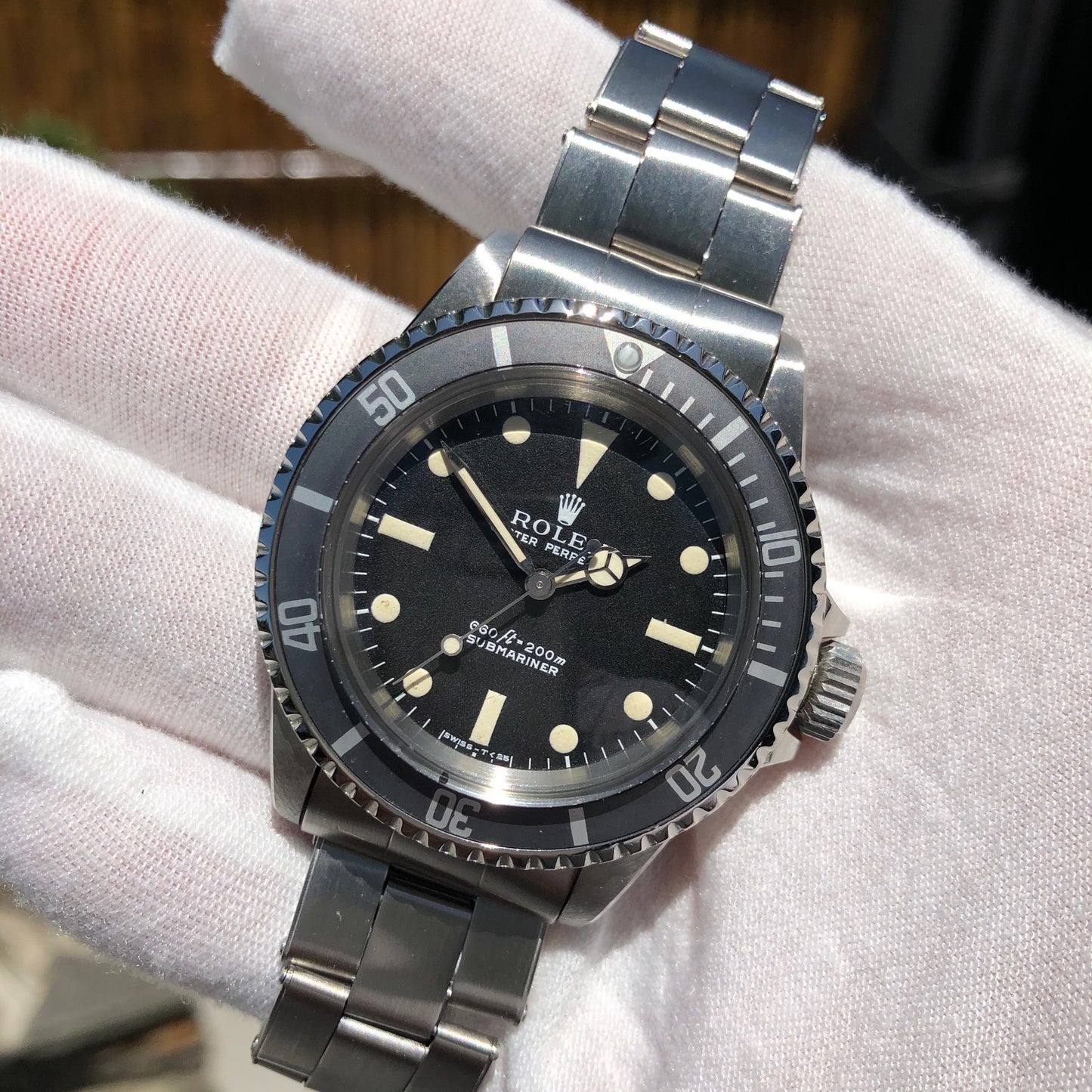 Vintage Rolex Submariner 5513 Matte Black Non Serif Dial Wristwatch Circa 1969 - Hashtag Watch Company