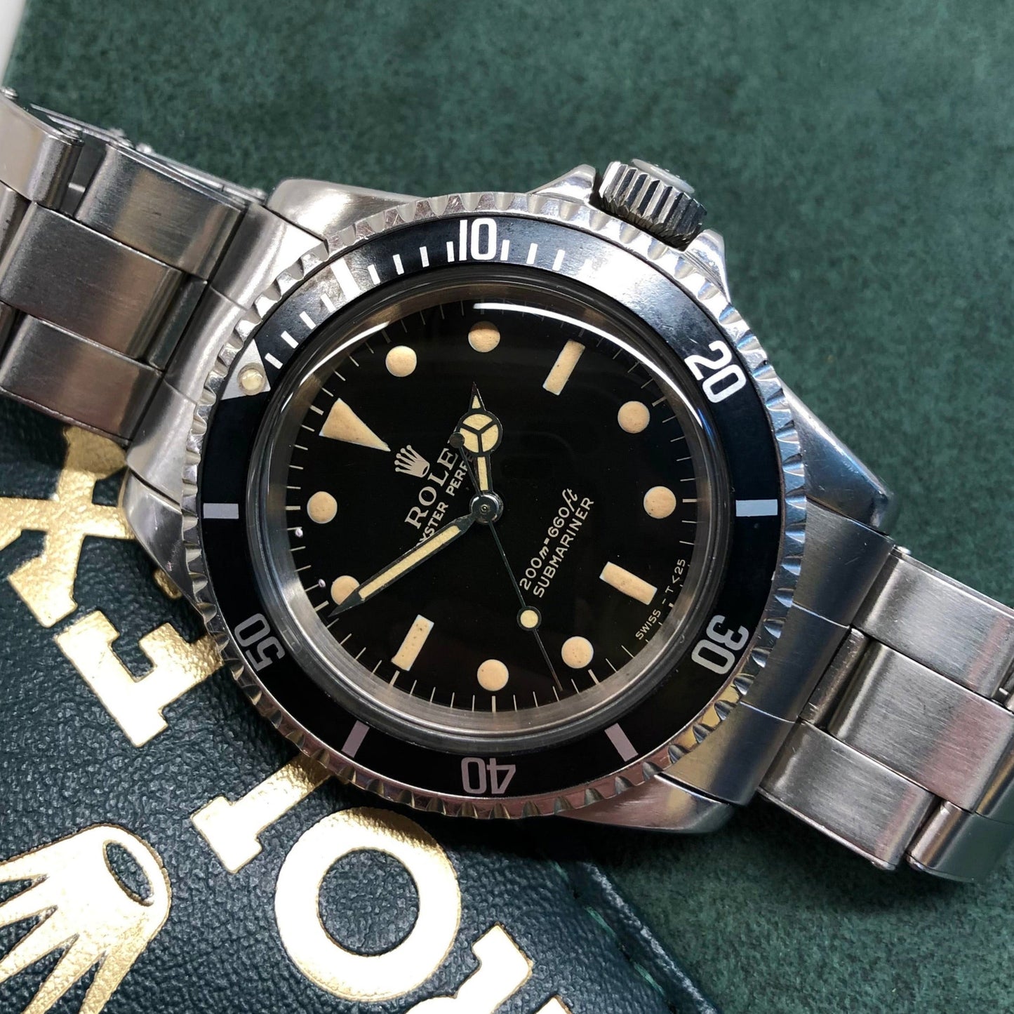 1966 Rolex Submariner 5513 Meters First Gilt Glossy Fat Font Wristwatch - Hashtag Watch Company
