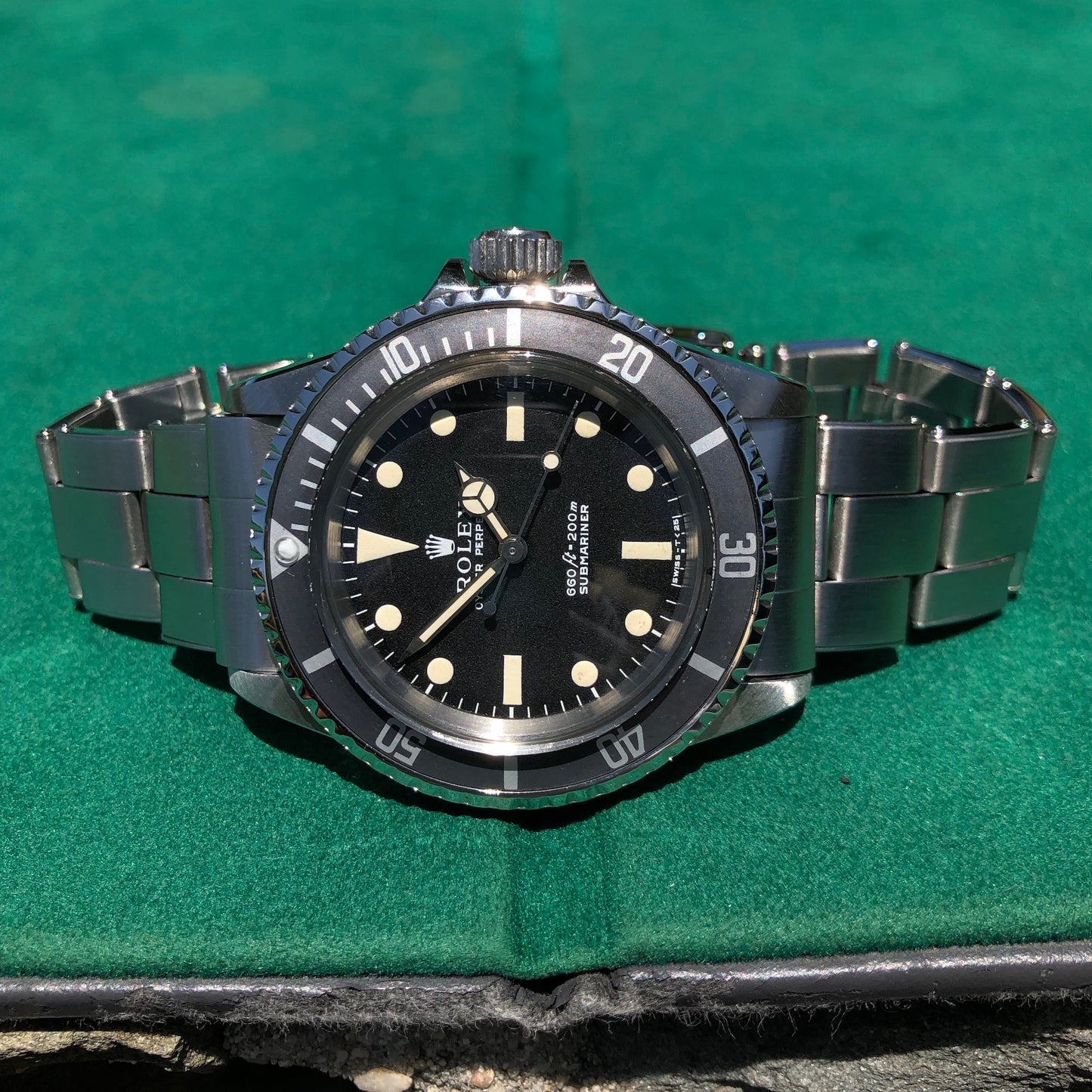 Vintage Rolex Submariner 5513 Matte Black Non Serif Dial Wristwatch Circa 1969 - Hashtag Watch Company