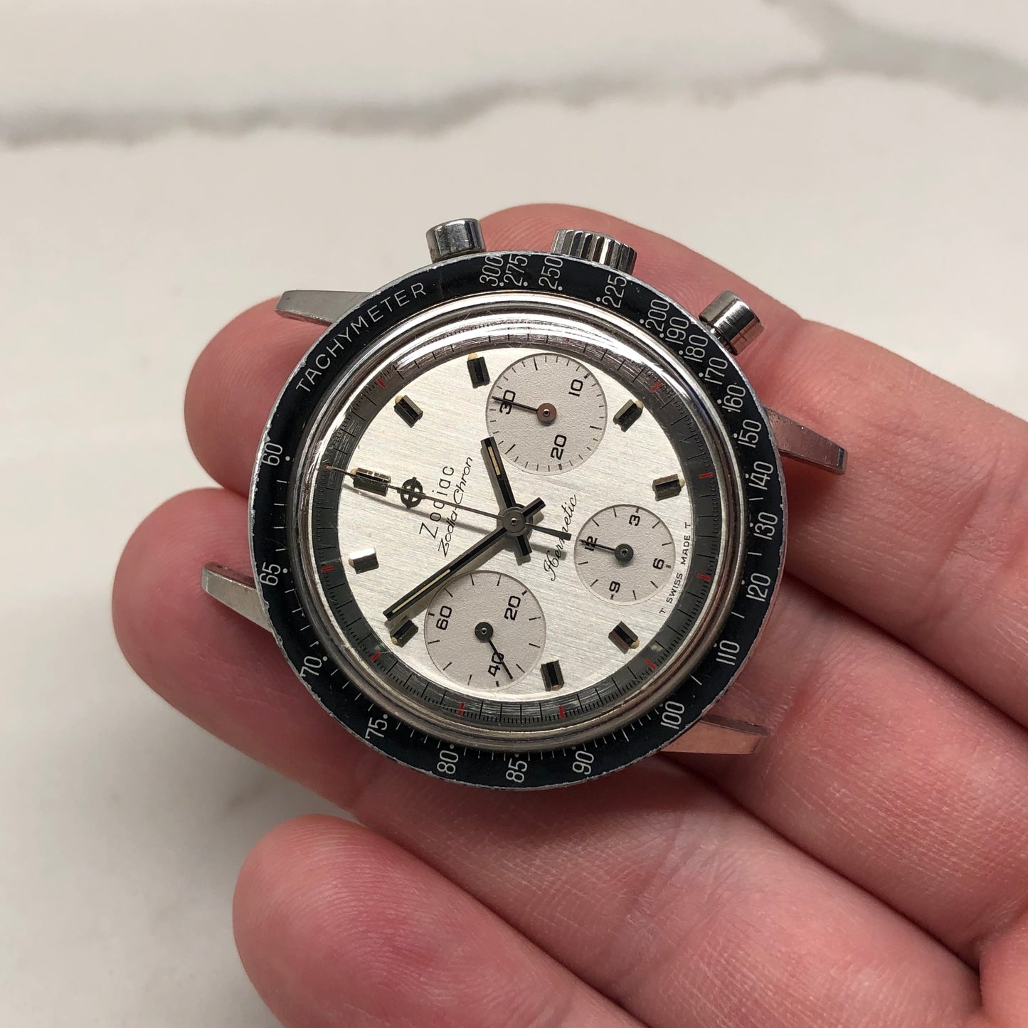 Vintage Zodiac Zodiac-Chron Hermetic Steel Valjoux 72 Chronograph Wristwatch - Hashtag Watch Company