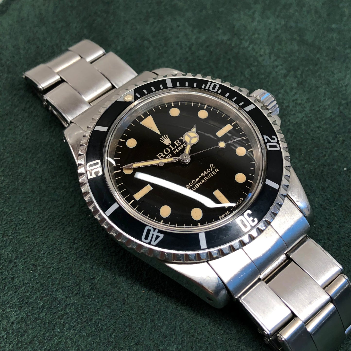 1966 Rolex Submariner 5513 Meters First Gilt Glossy Fat Font Wristwatch - Hashtag Watch Company