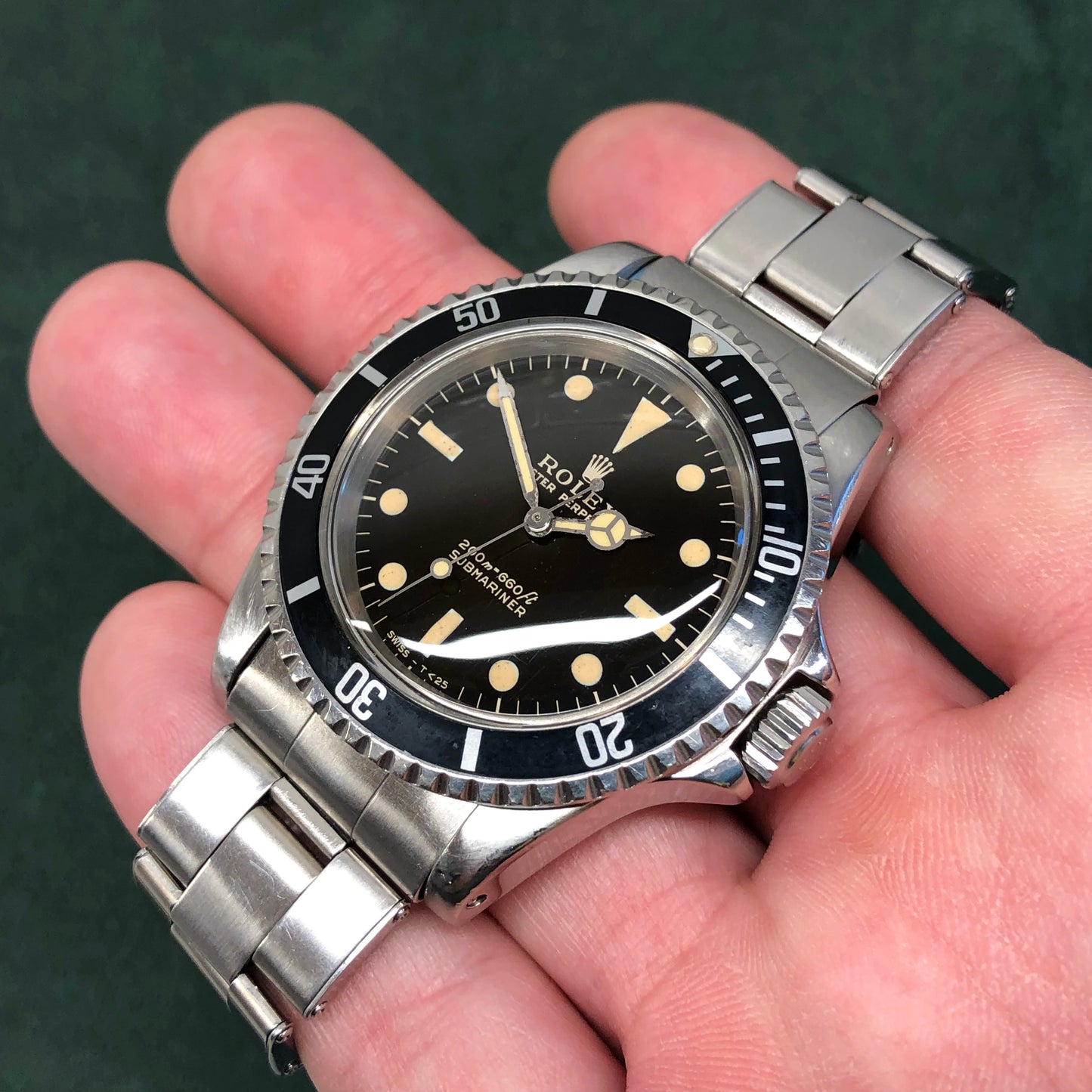 1966 Rolex Submariner 5513 Meters First Gilt Glossy Fat Font Wristwatch - Hashtag Watch Company