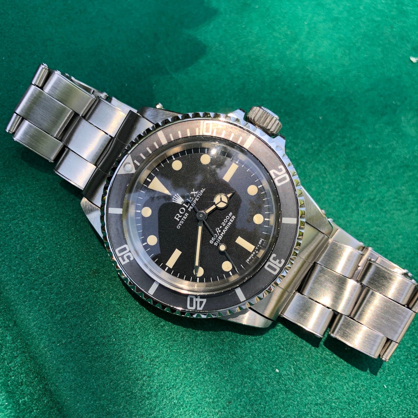 Vintage Rolex Submariner 5513 Matte Black Non Serif Dial Wristwatch Circa 1969 - Hashtag Watch Company