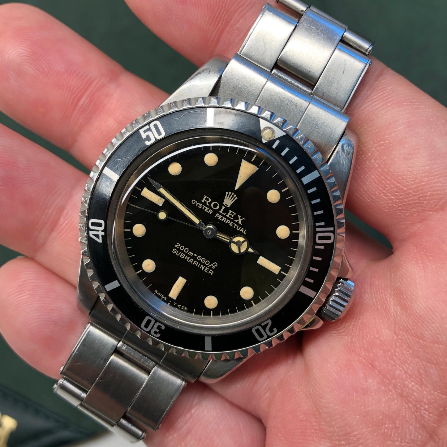 1966 Rolex Submariner 5513 Meters First Gilt Glossy Fat Font Wristwatch - Hashtag Watch Company