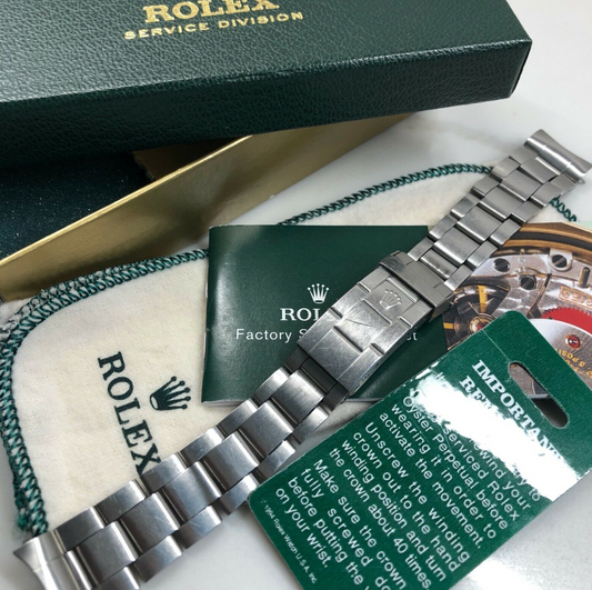 Vintage Rolex Steel Swiss Folded Fliplock Oyster 9315 Bracelet 380 Ends 20mm - Hashtag Watch Company