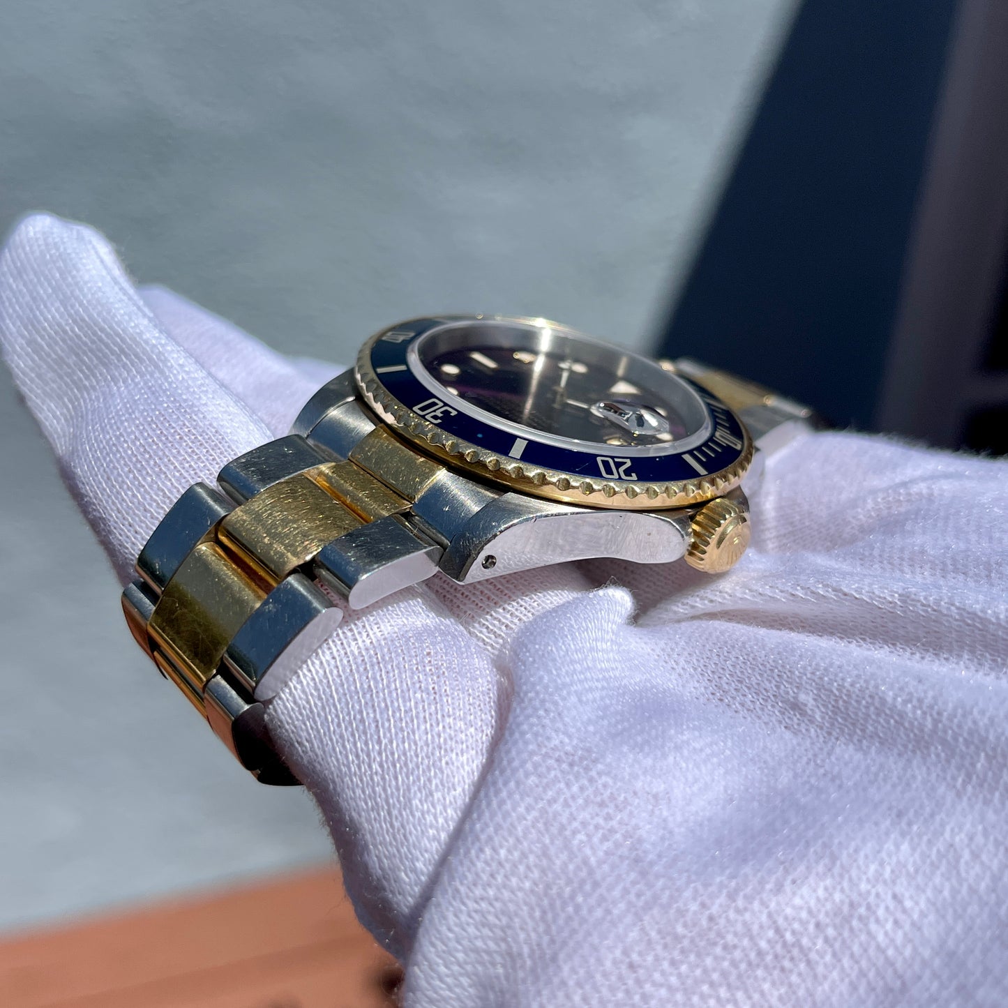 1988 Rolex Submariner Date 16613 Blue Purple Two Tone Oyster 18K Steel Wristwatch First Series - Hashtag Watch Company